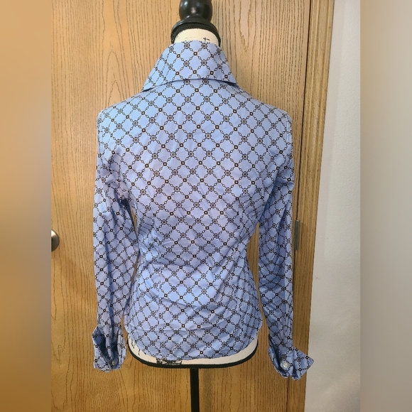 Emanuel Berg Preppy Old Money Printed Vintage Vibe Retro Button Down Shirt - Picture 3 of 4